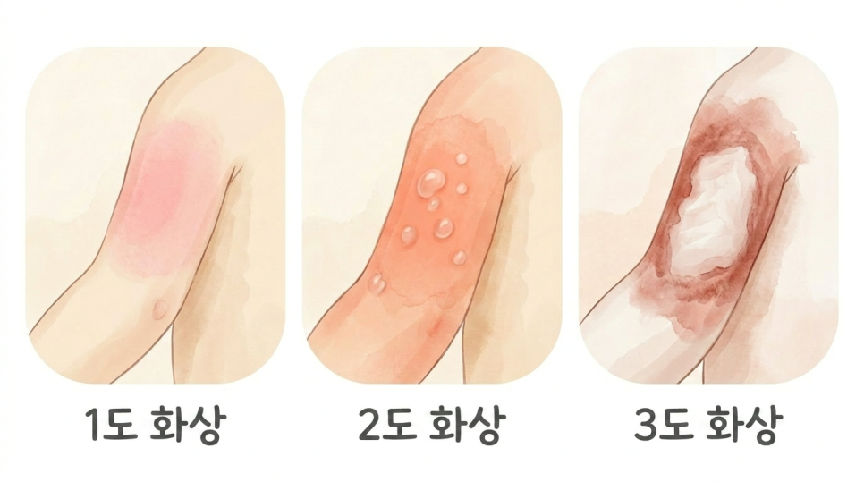 아기 화상과 낙상 응급처치 안내 이미지